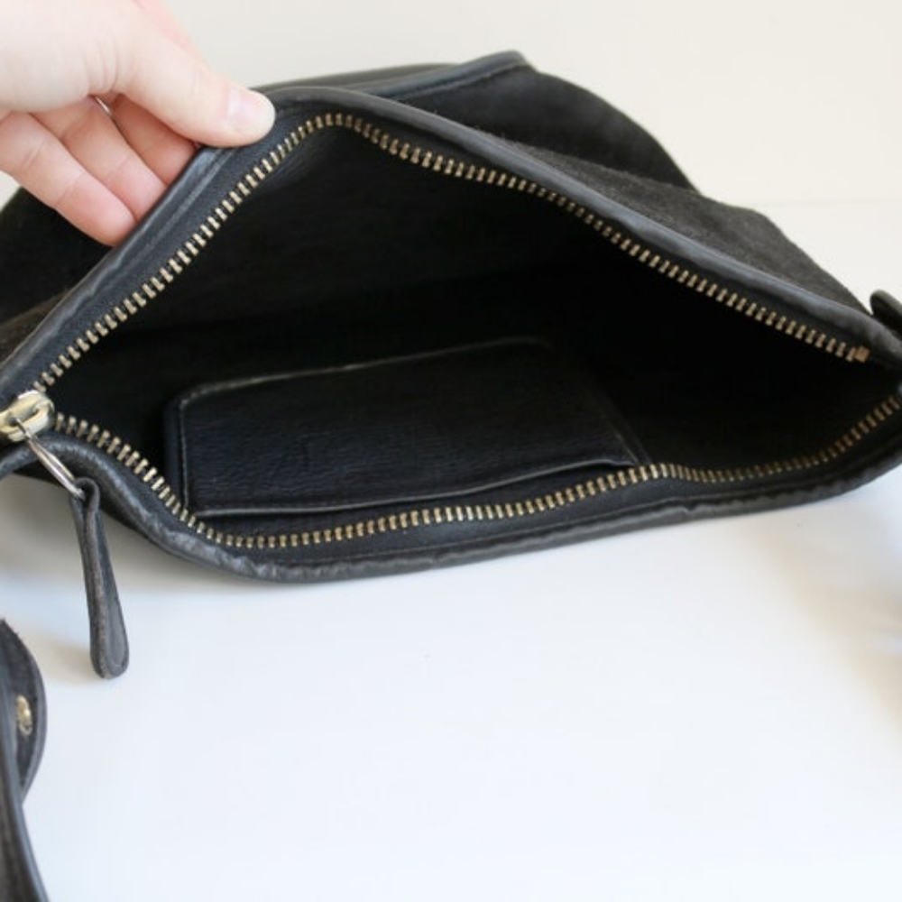 1996 VINTAGE LUXURIOUS lovely Coach Berkeley XL BLACK Bucket Duffle bag - Picture 6 of 13